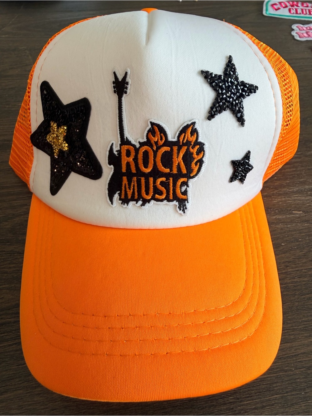 Rock Music Orange & White Trucker Hat